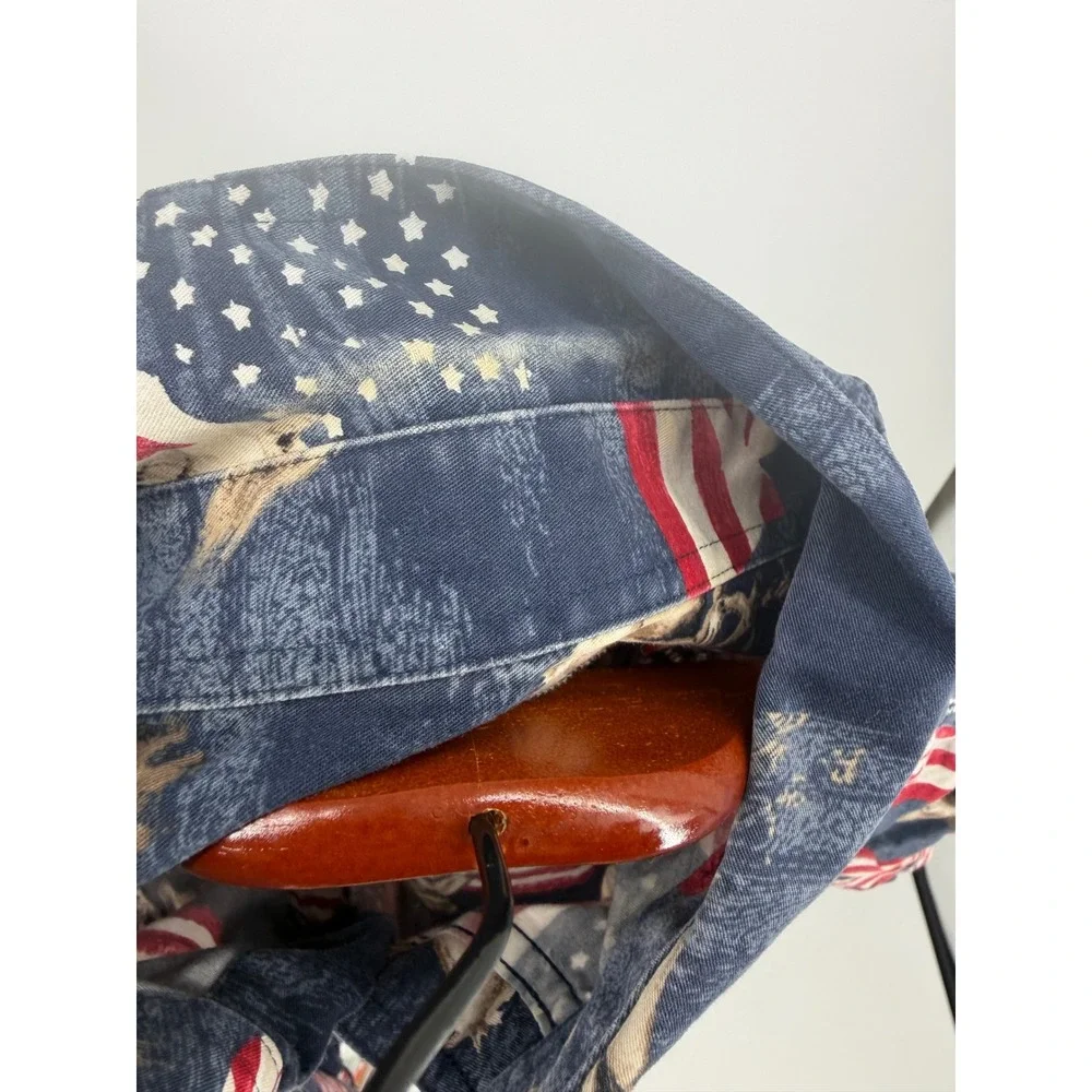 Bit & Bridle Mens‎ Button Down Shirt Large Americana Patriotic Vintage Western
